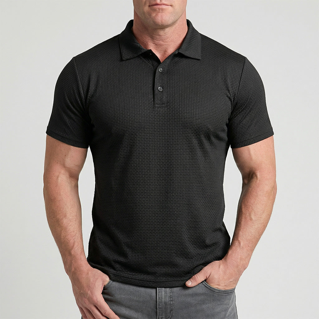 Capri Montague Textured Silk Polo Shirt Anti-Wrinkle