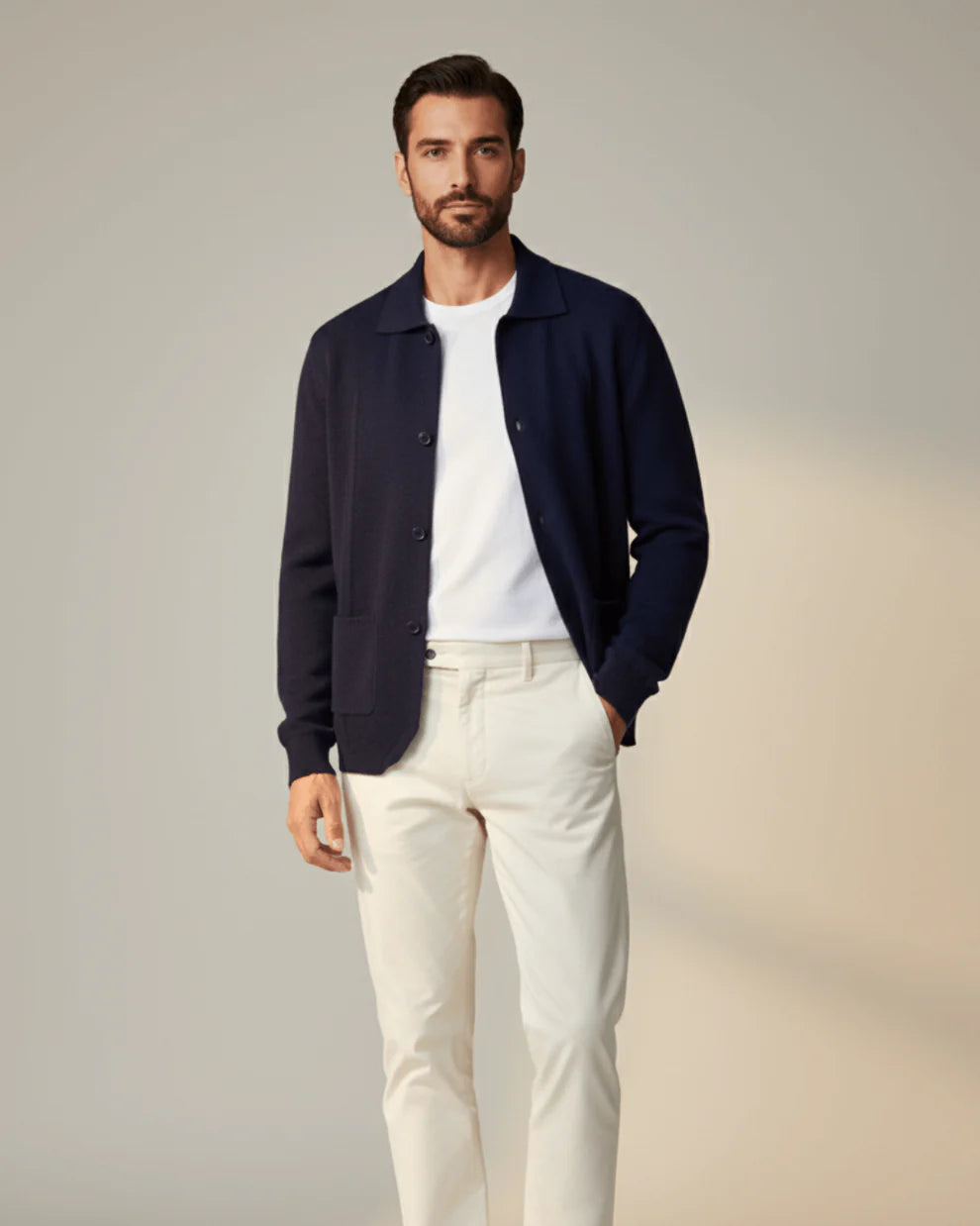 Rowe Cashmere Button Overshirt