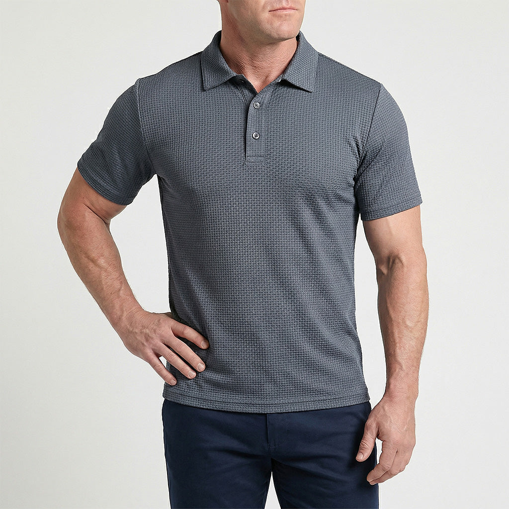 Capri Montague Textured Silk Polo Shirt Anti-Wrinkle