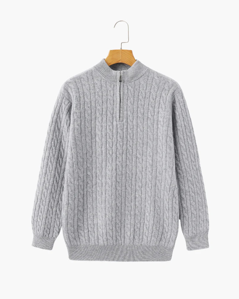 Montague Cashmere Cable Half-Zip