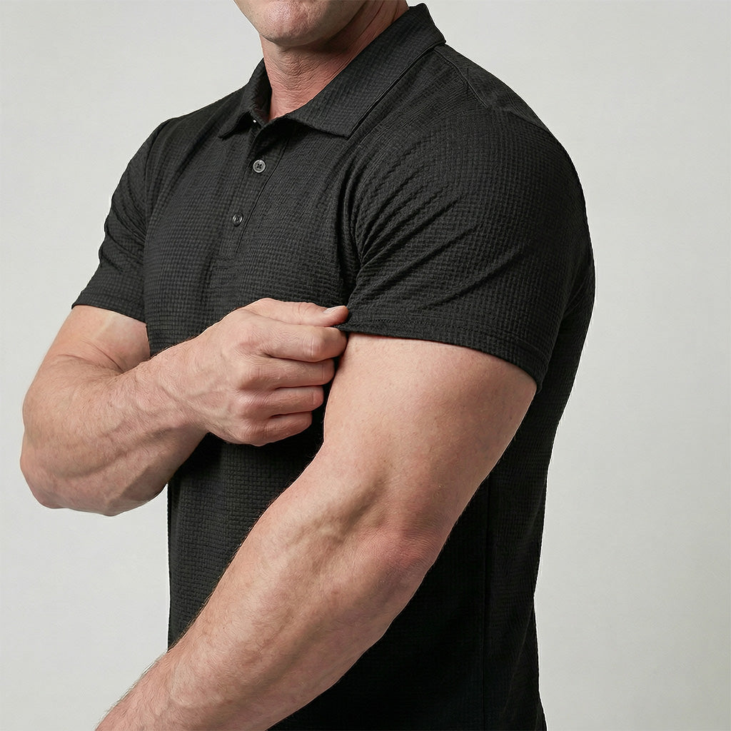 Capri Montague Textured Silk Polo Shirt Anti-Wrinkle