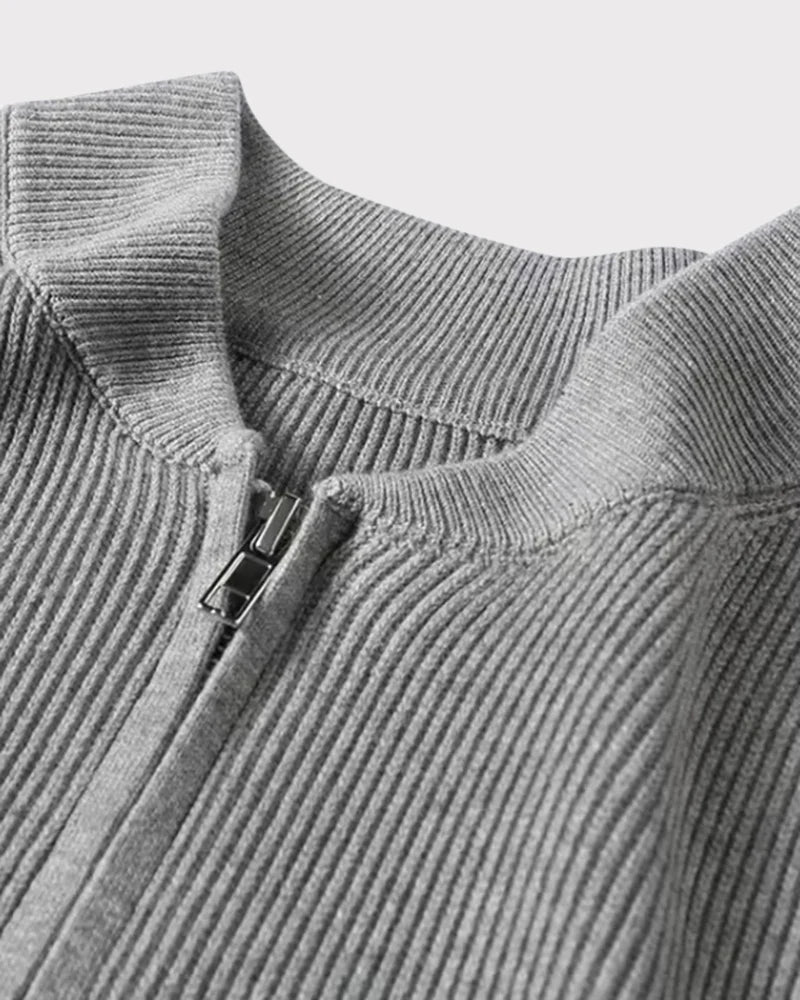 Rowe Rib Knit Zip Cardigan