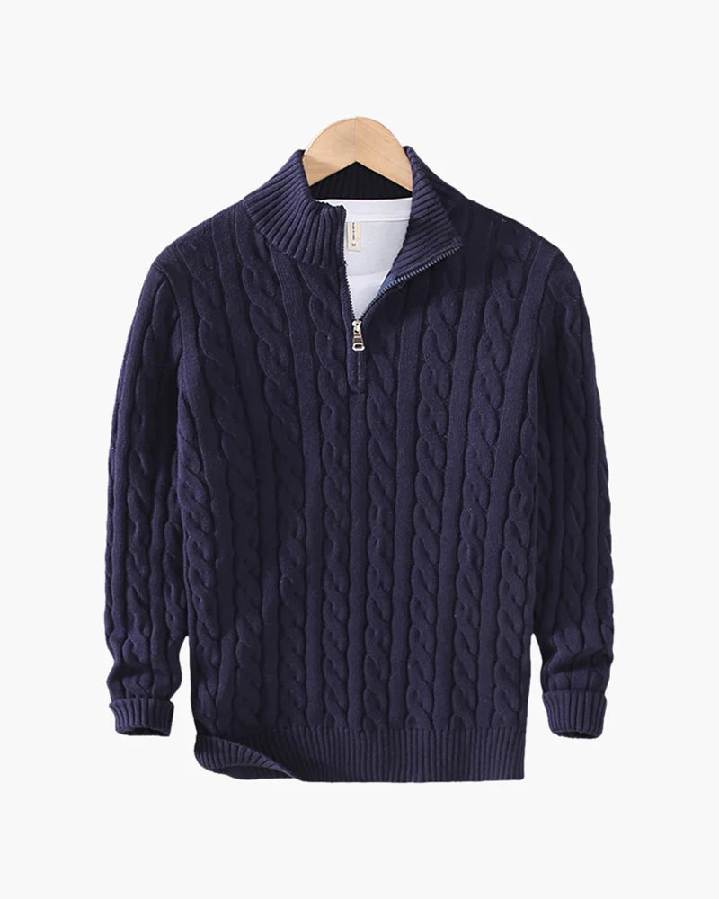 Cable Knit Half-Zip