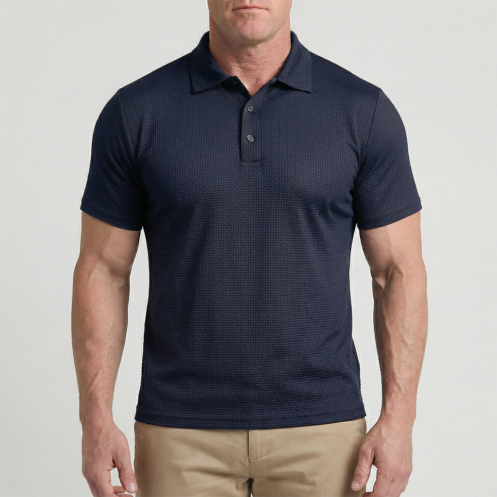 Capri Montague Textured Silk Polo Shirt Anti-Wrinkle