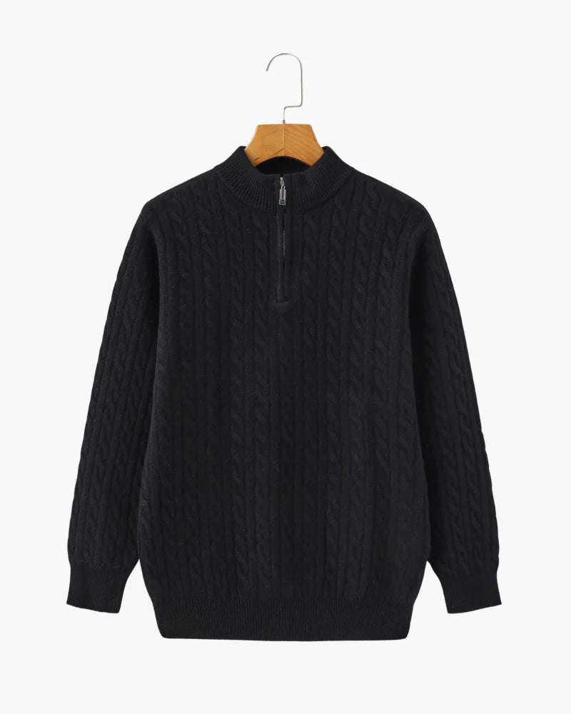 Montague Cashmere Cable Half-Zip