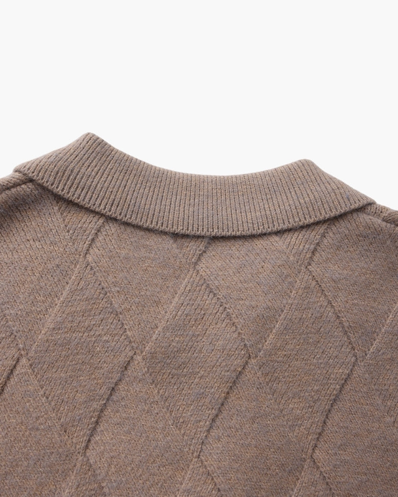 Rowe Diamond Knit Zip Cardigan