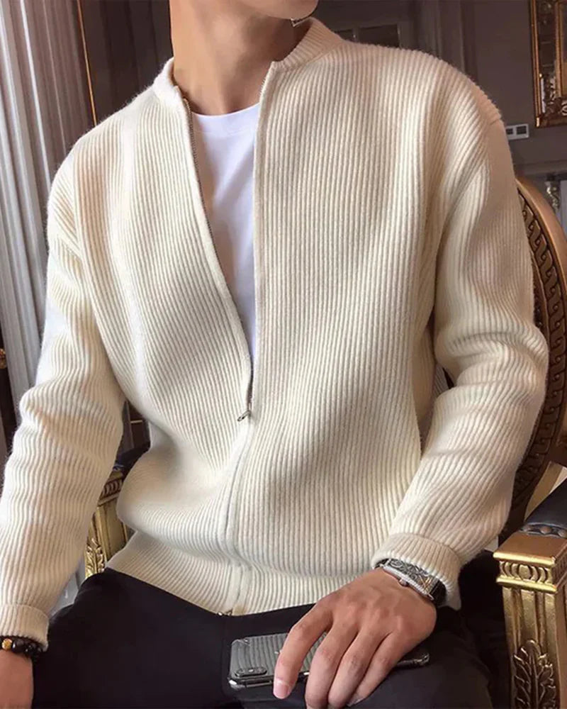 Rowe Rib Knit Zip Cardigan