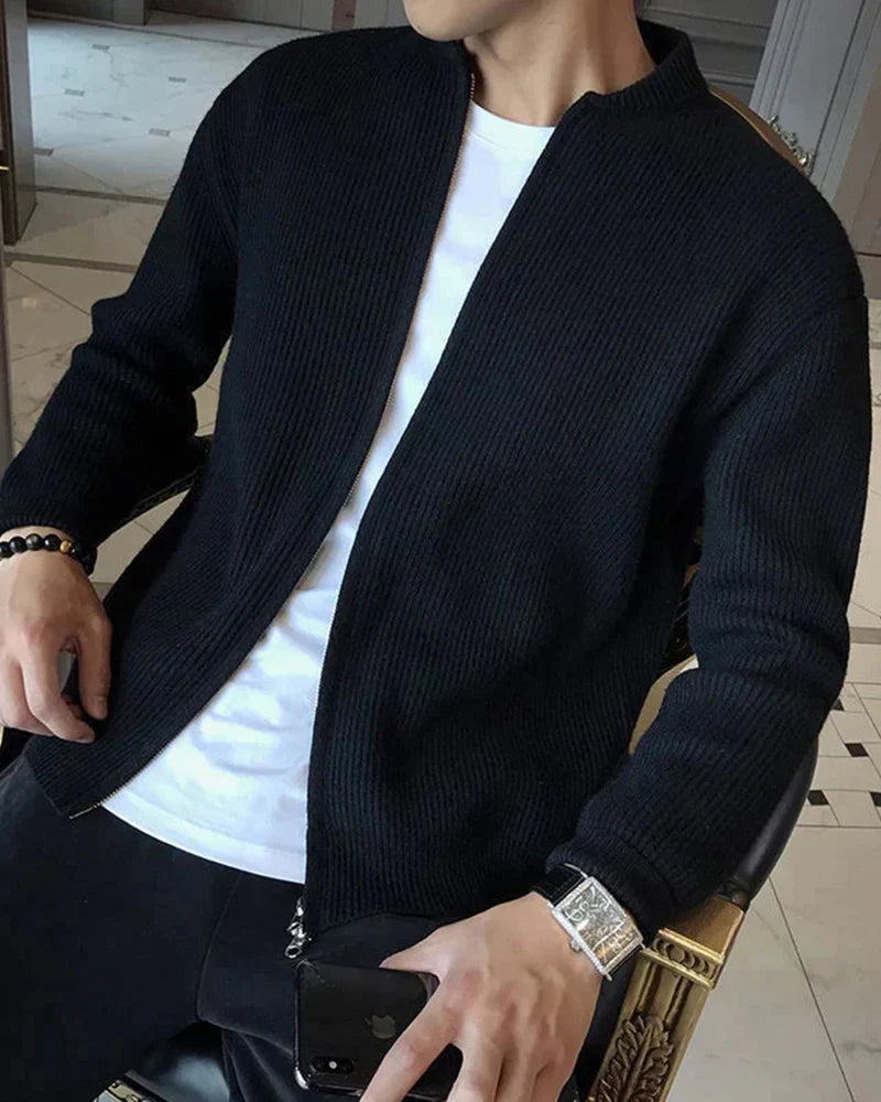 Rowe Rib Knit Zip Cardigan