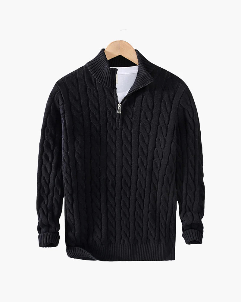 Cable Knit Half-Zip