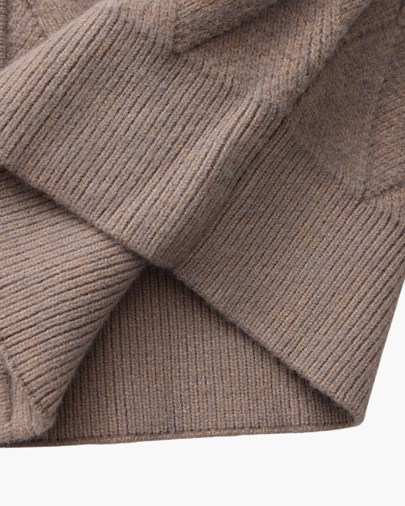 Rowe Diamond Knit Zip Cardigan