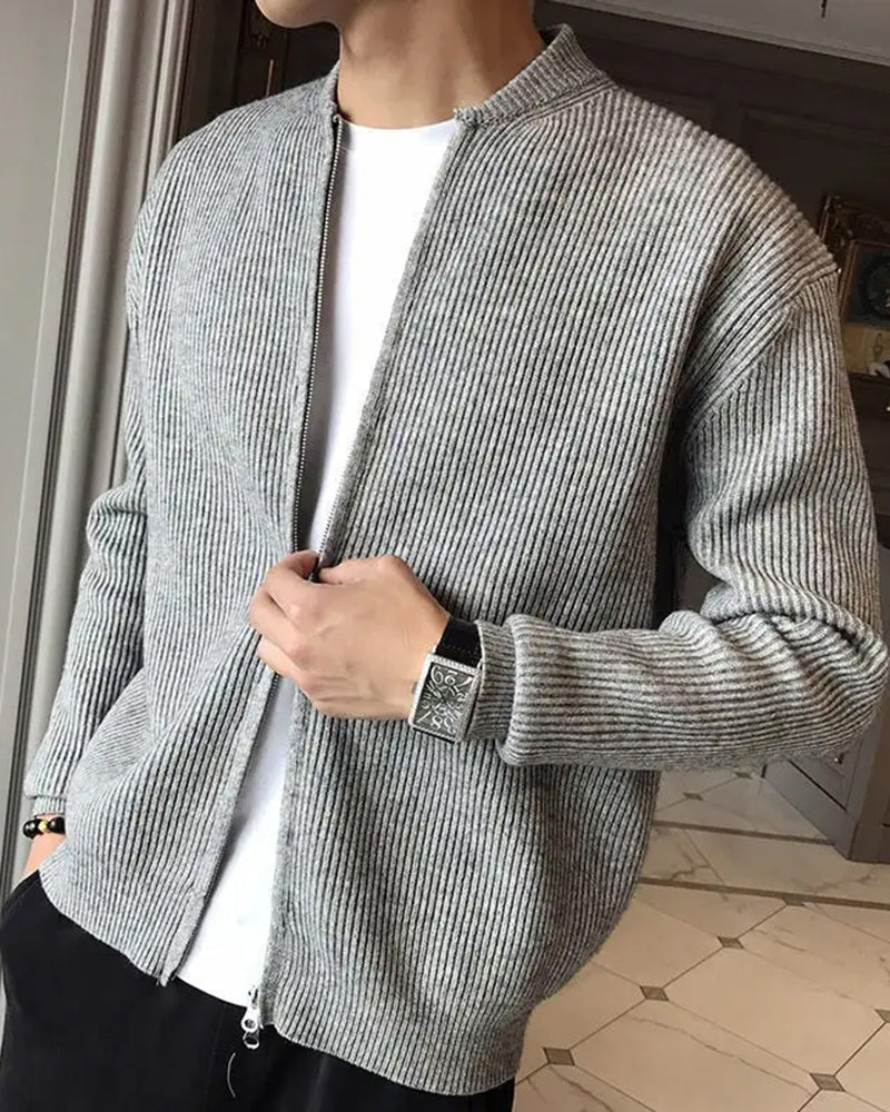Rowe Rib Knit Zip Cardigan