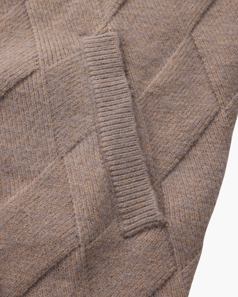 Rowe Diamond Knit Zip Cardigan