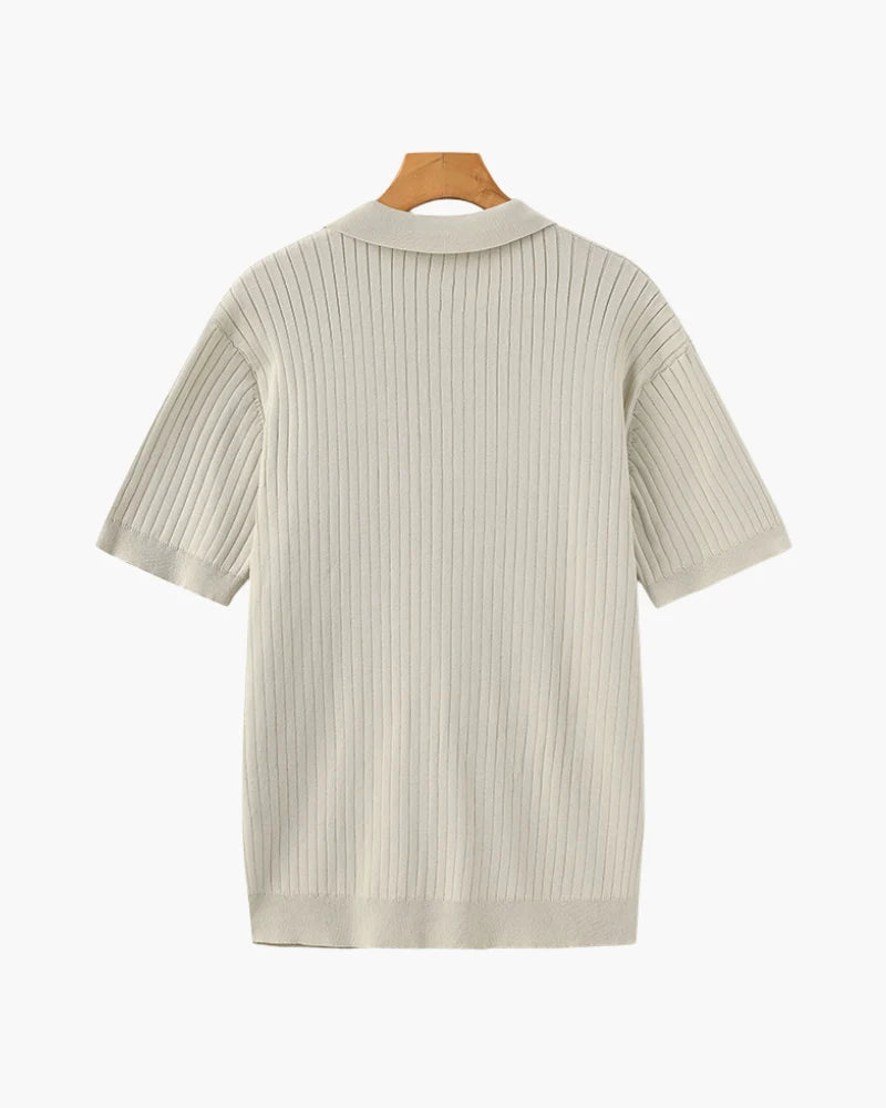 Premium Ribbed Knit Polo