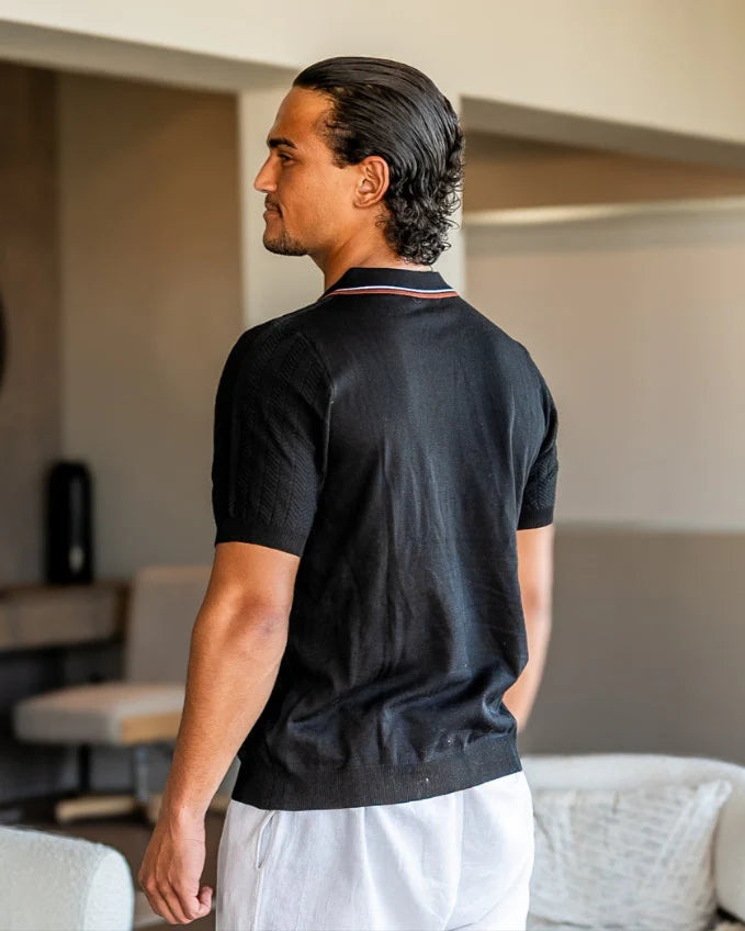 Montague Cable Knit Polo