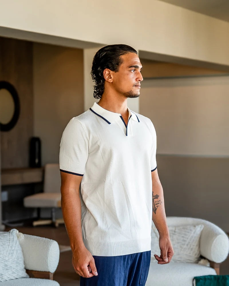 Contrast Edge Knit Polo