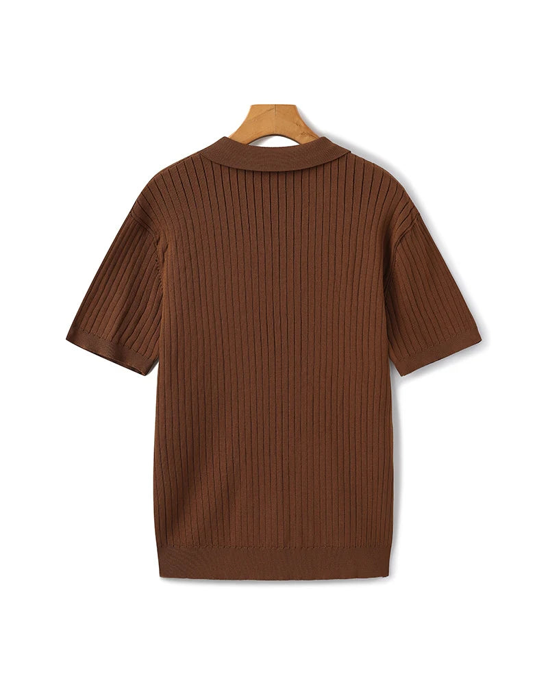 Premium Ribbed Knit Polo