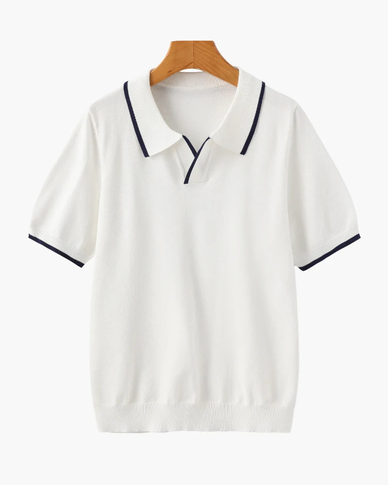 Contrast Edge Knit Polo