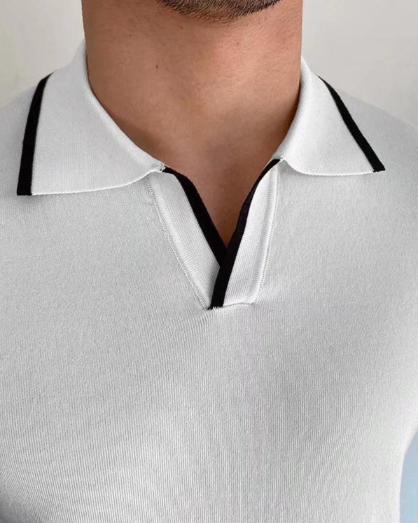 Contrast Edge Knit Polo