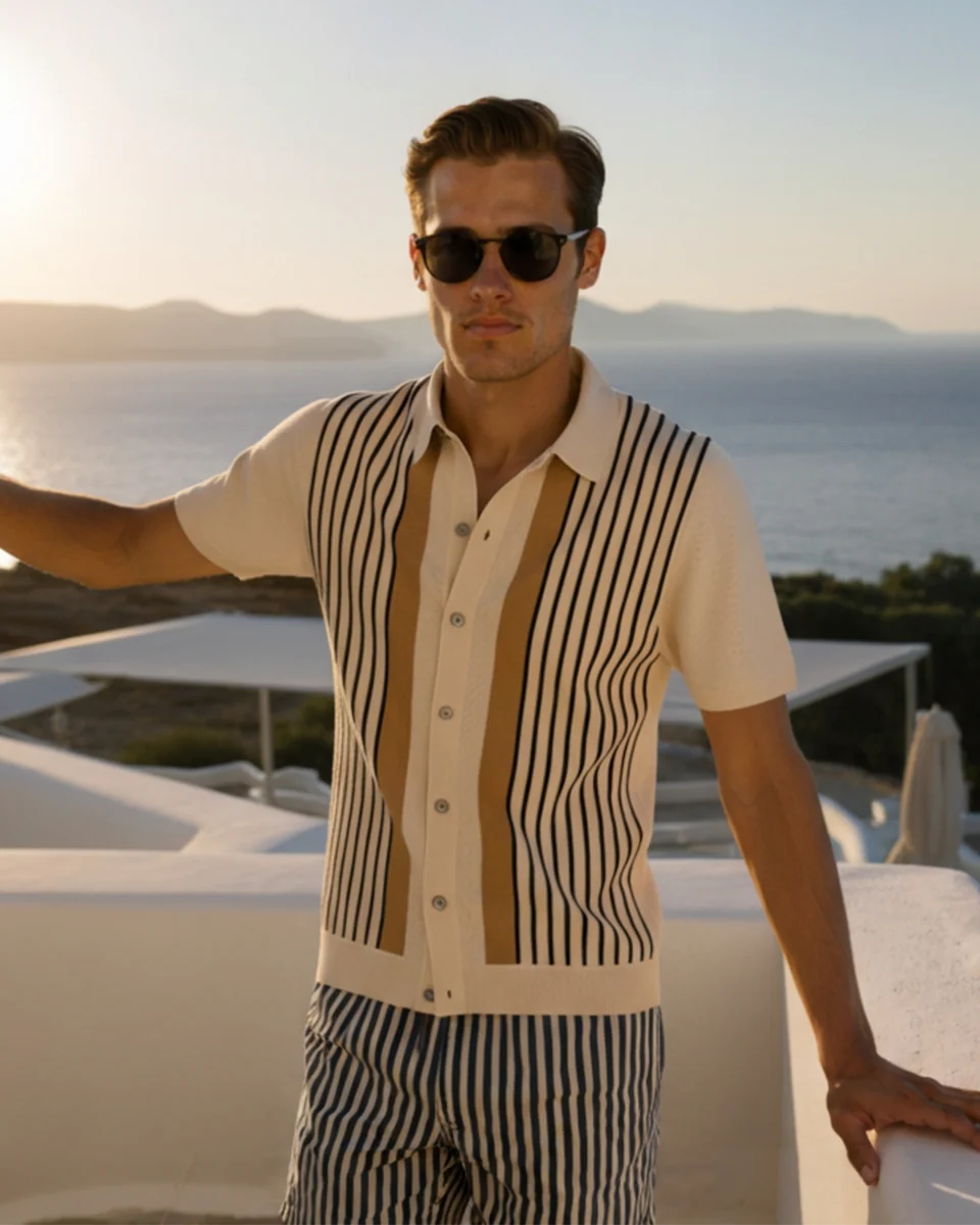 Monte Carlo Stripe Knit Polo